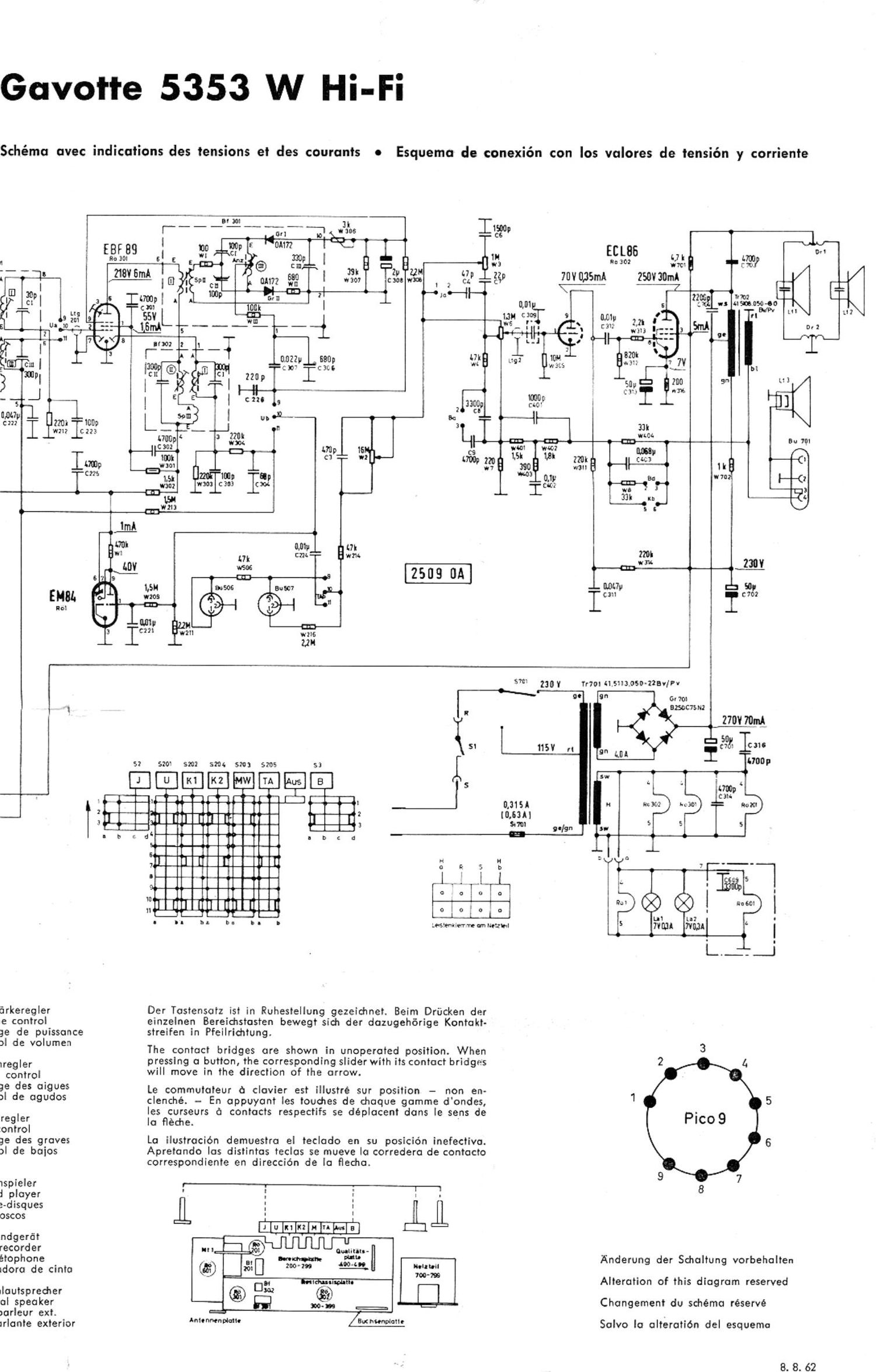 Telefunken Gavotte 5353 W Schematic