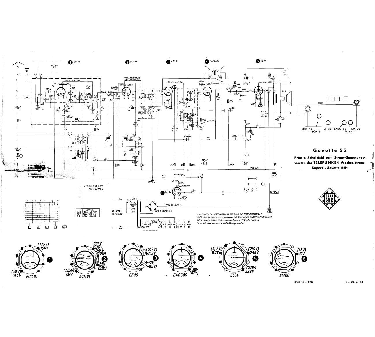 Telefunken Gavotte 55 Schematic