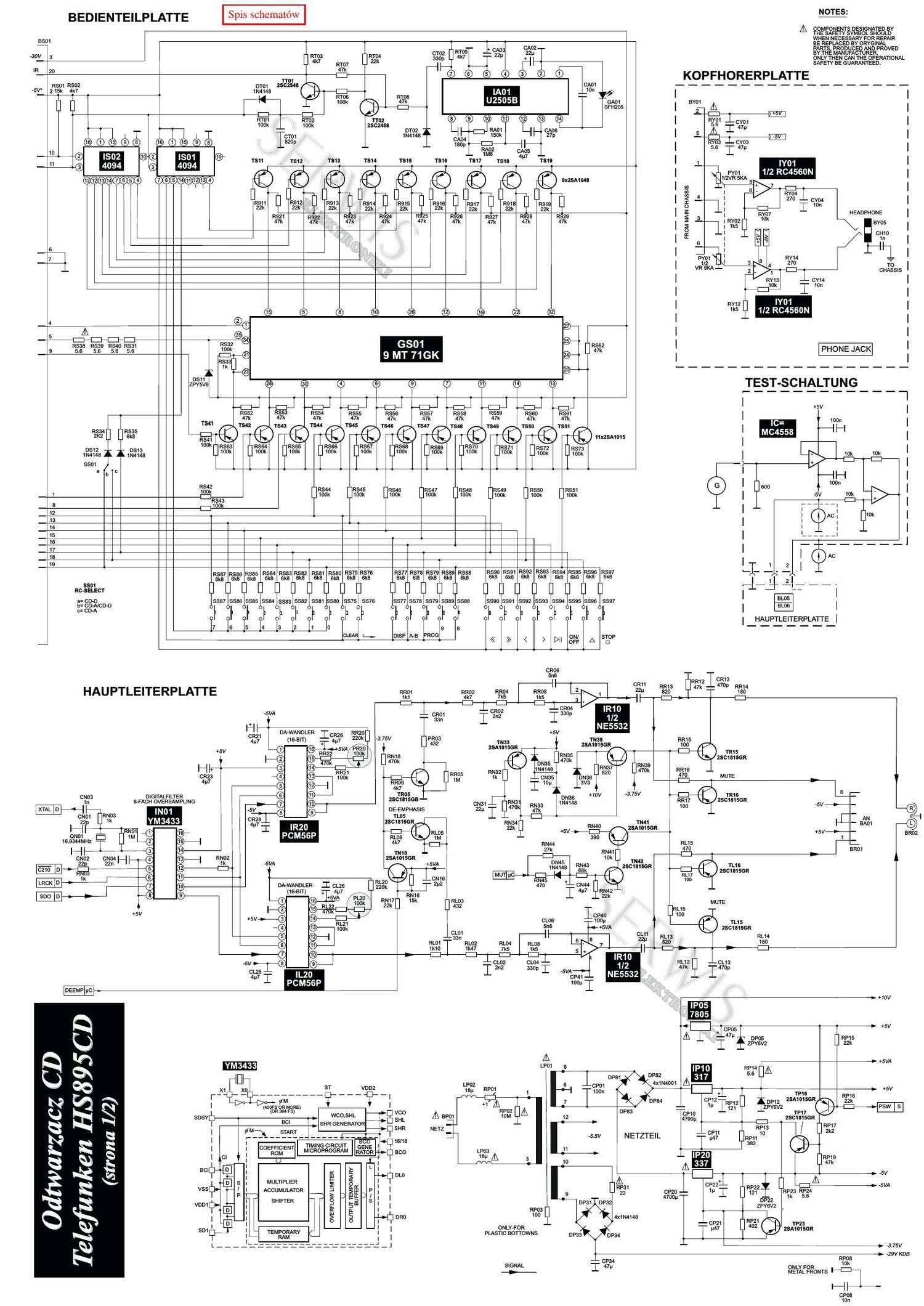 Telefunken HS 895 CD Schematic