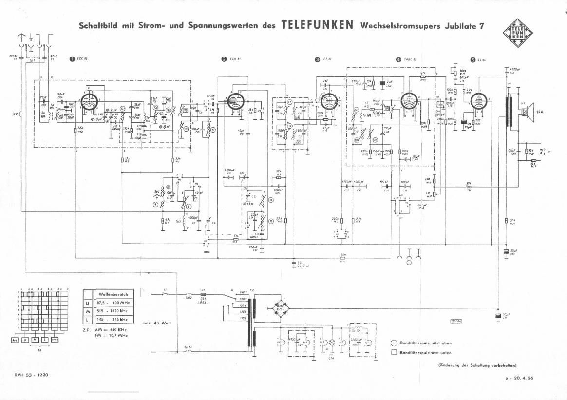 Telefunken Jubilate 7 Schematic