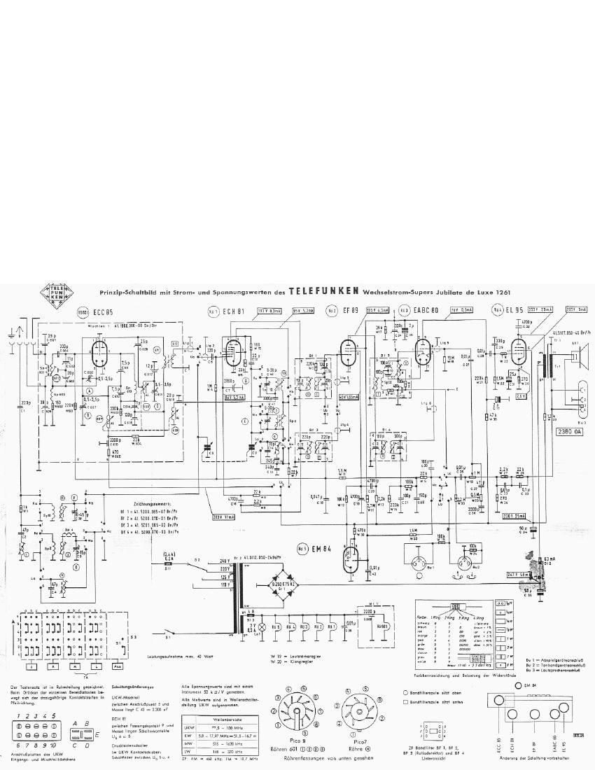 Telefunken Jubilate Luxe 1261 Schematic