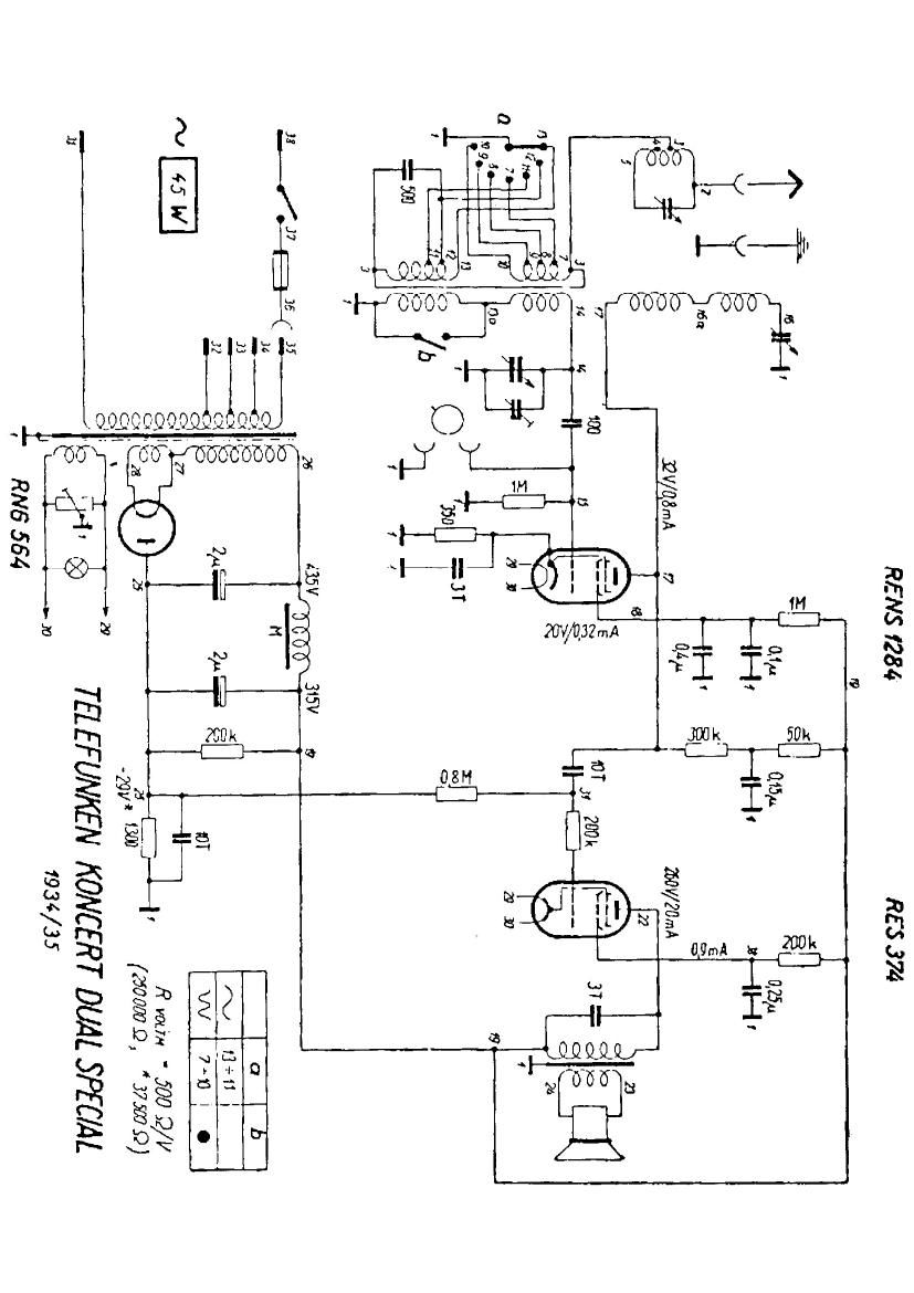 Telefunken Koncert Dual Special Schematic