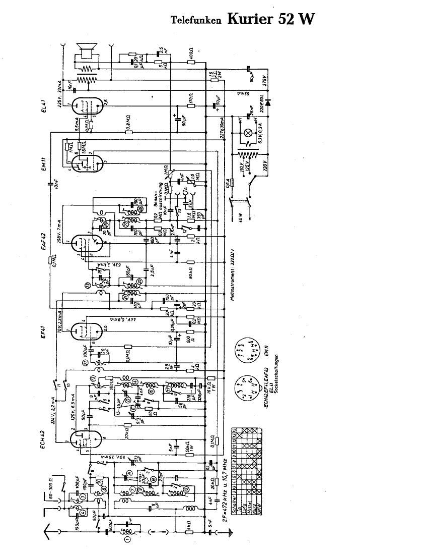 Telefunken Kurier 52 W Schematic