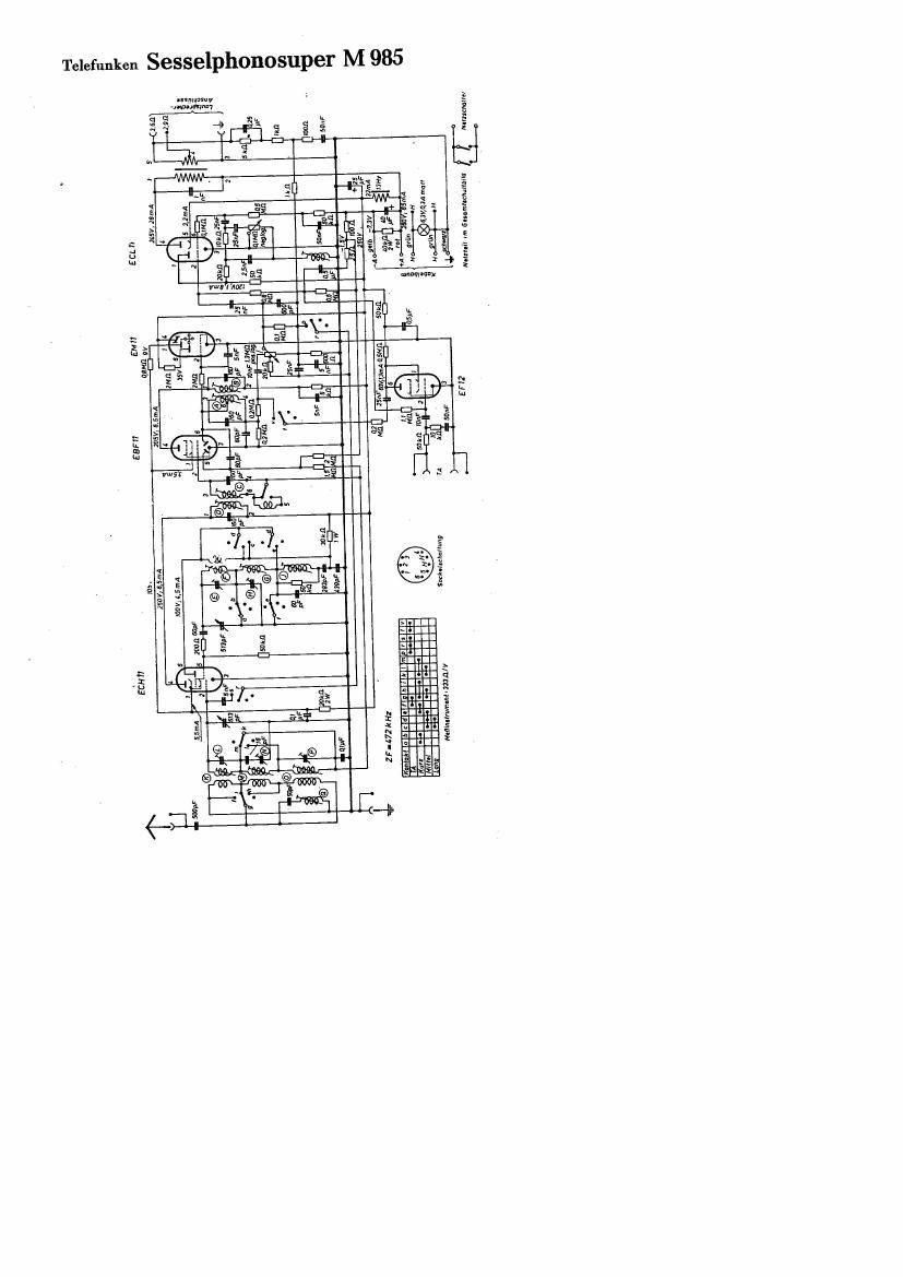 Telefunken M 985 Schematic