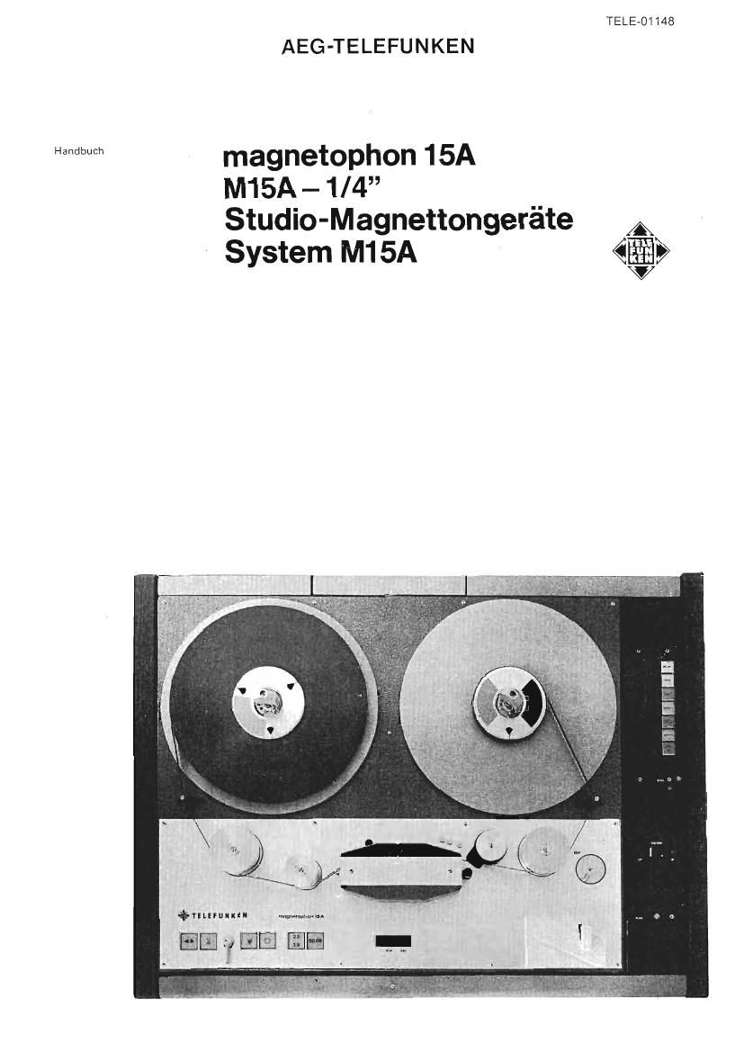 Telefunken Magnetophon 15 A Owners Manual
