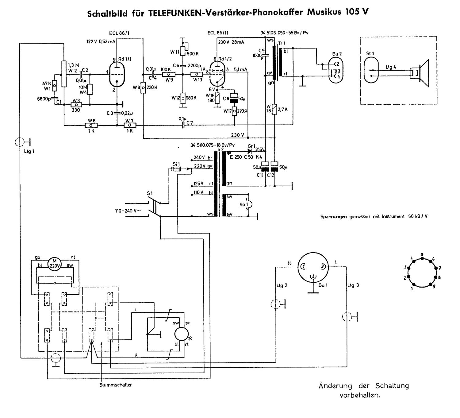 Telefunken Musikus 105V Schematic