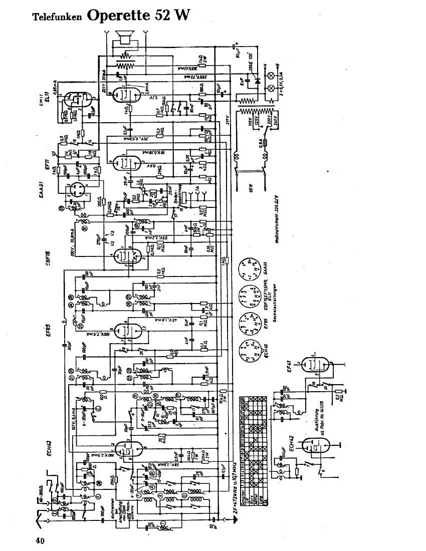 Telefunken Operette 52W Schematic