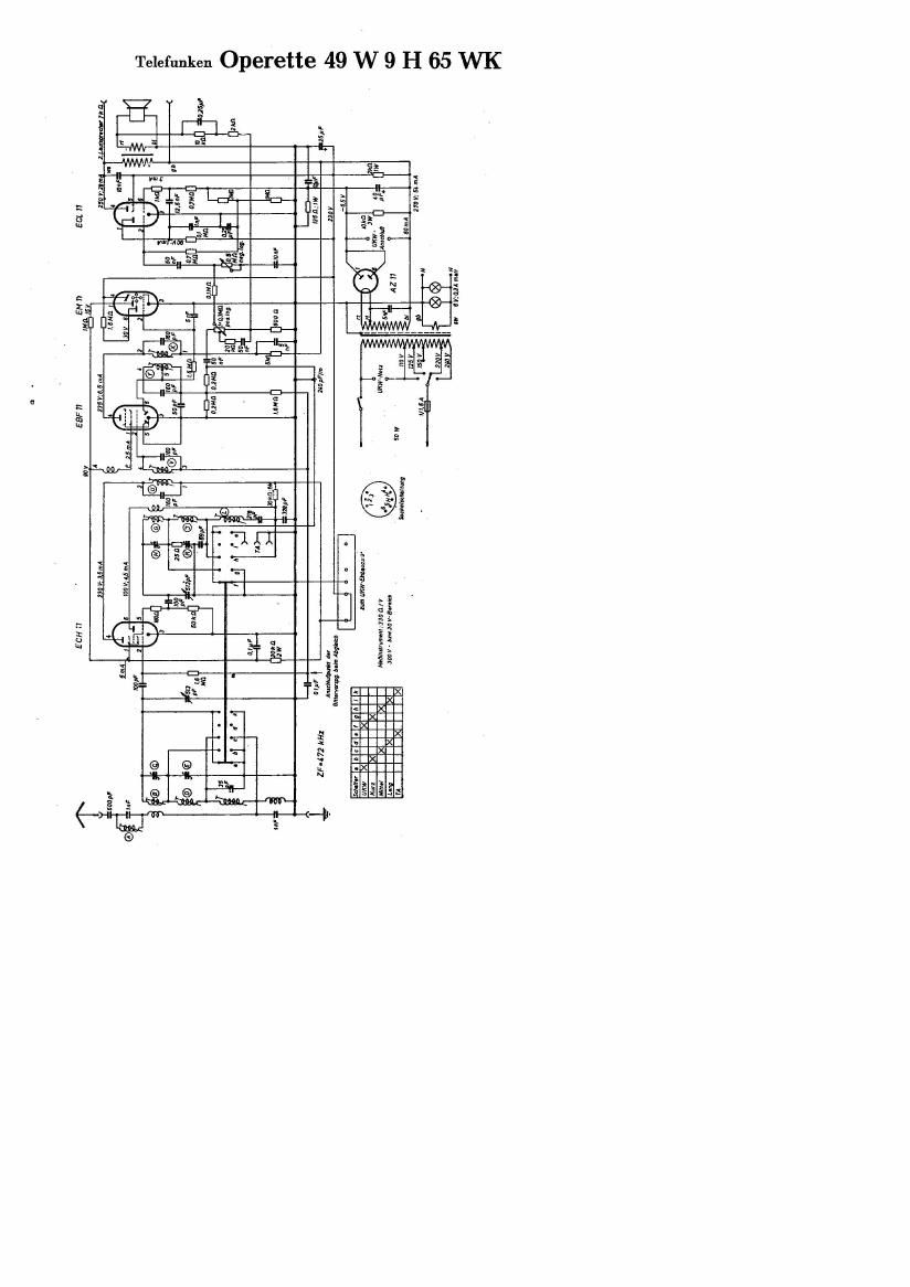 Telefunken Operette 9H65 WK Schematic