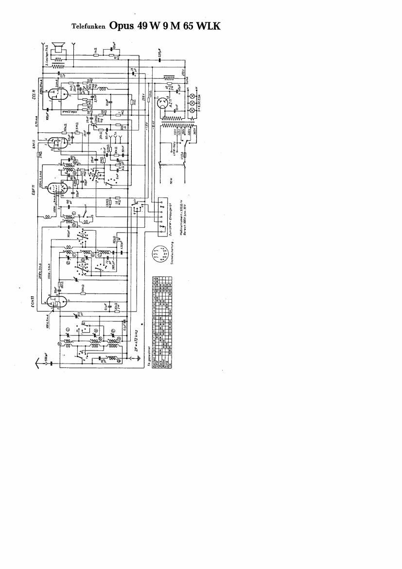 Telefunken Opus 9M65 WLK Schematic