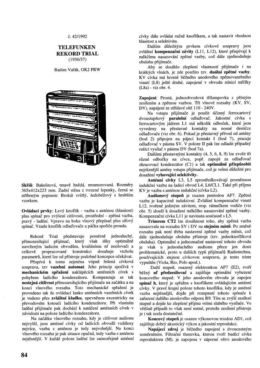 Telefunken Rekord Trial Service Manual