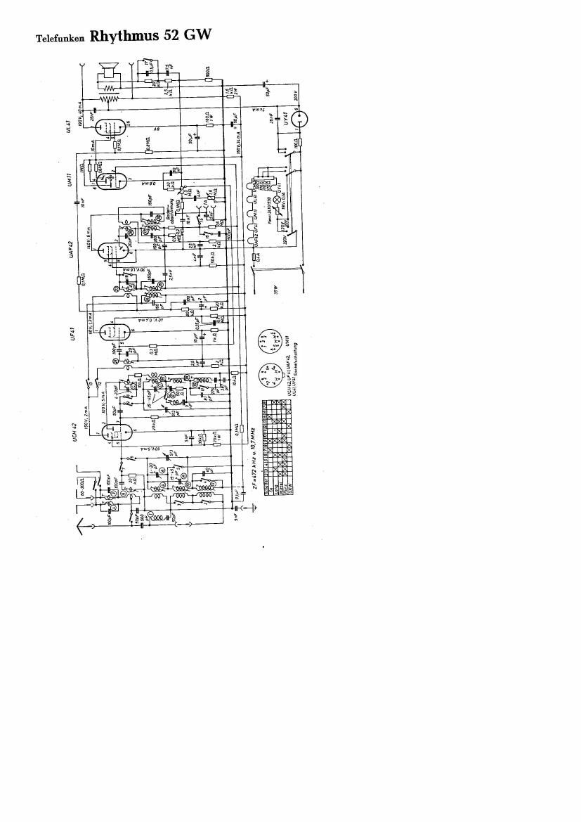 Telefunken Rhythmus 52 GW Schematic