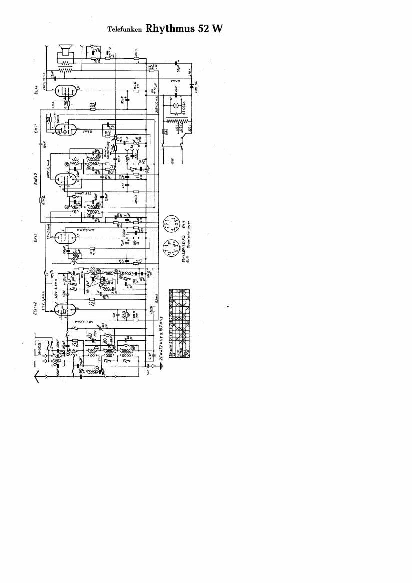 Telefunken Rhythmus 52 W Schematic