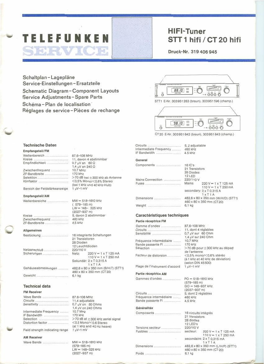 Telefunken STT1 Service Manual