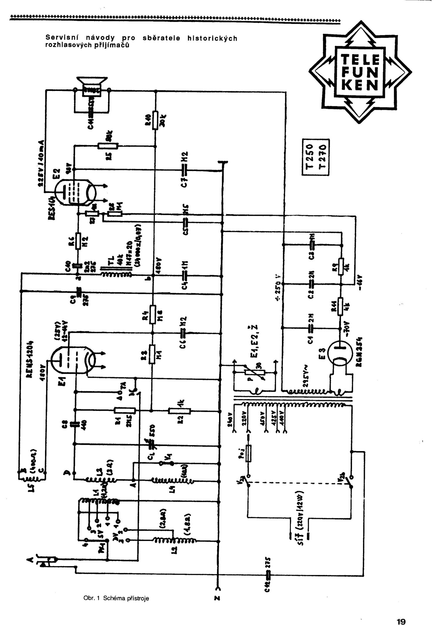 Telefunken T250 Schematic