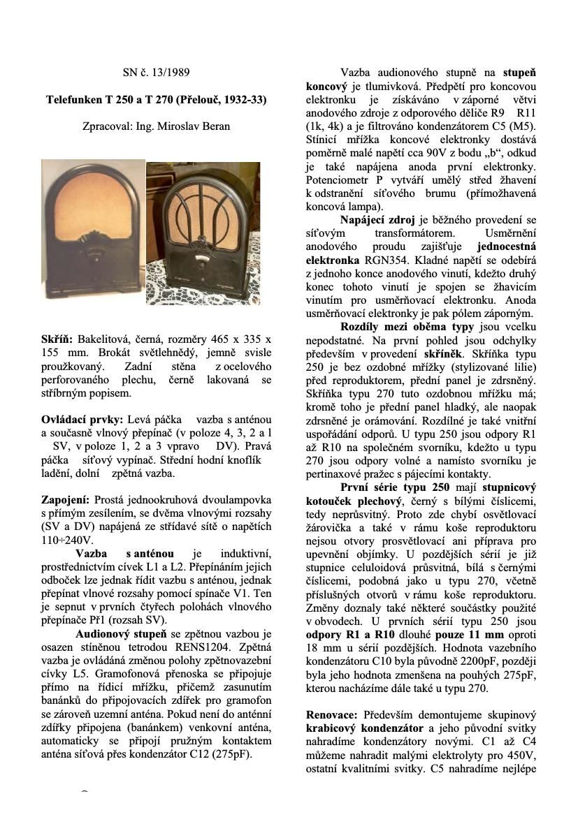 Telefunken T250 Service Manual