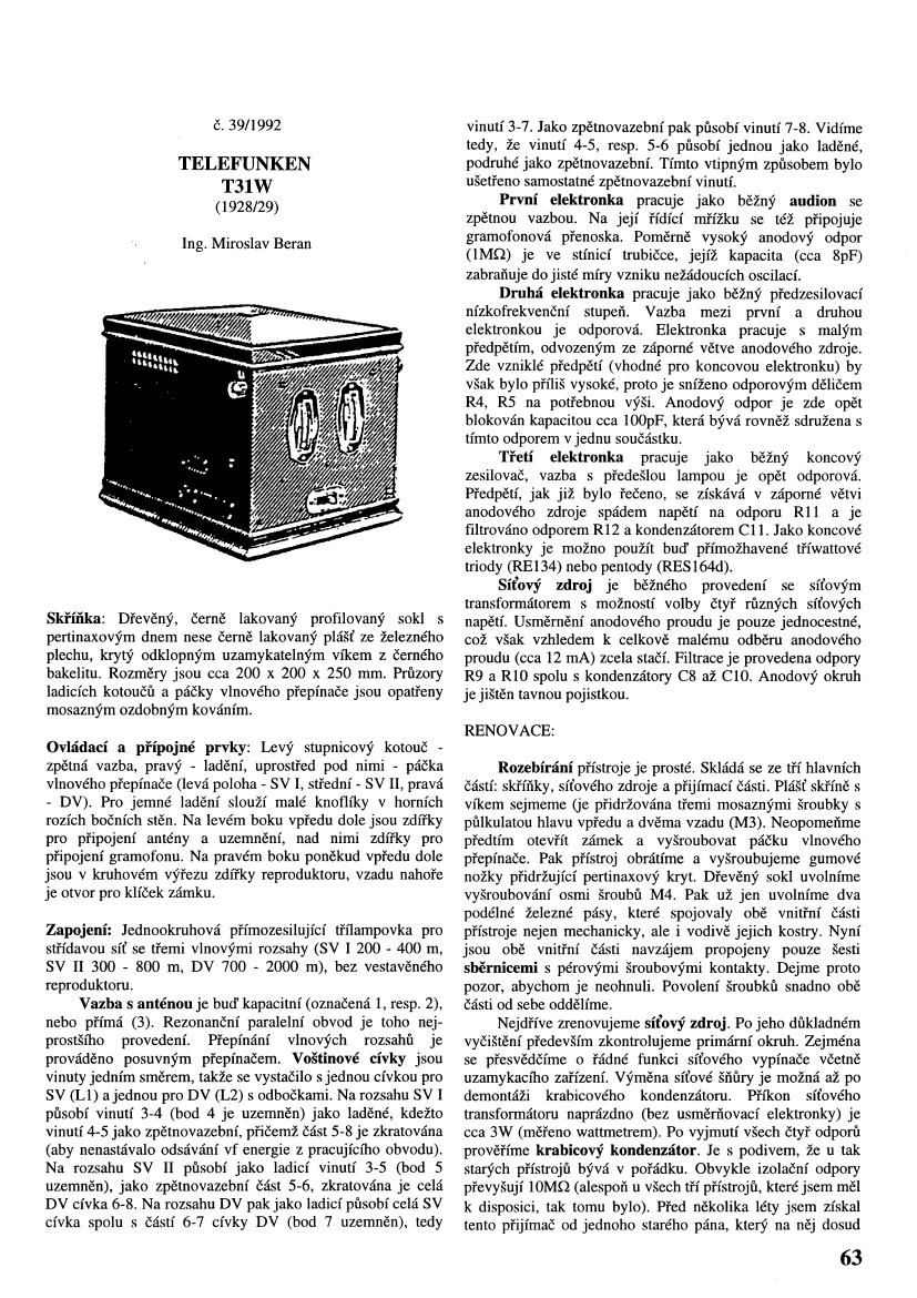 Telefunken T31W Service Manual