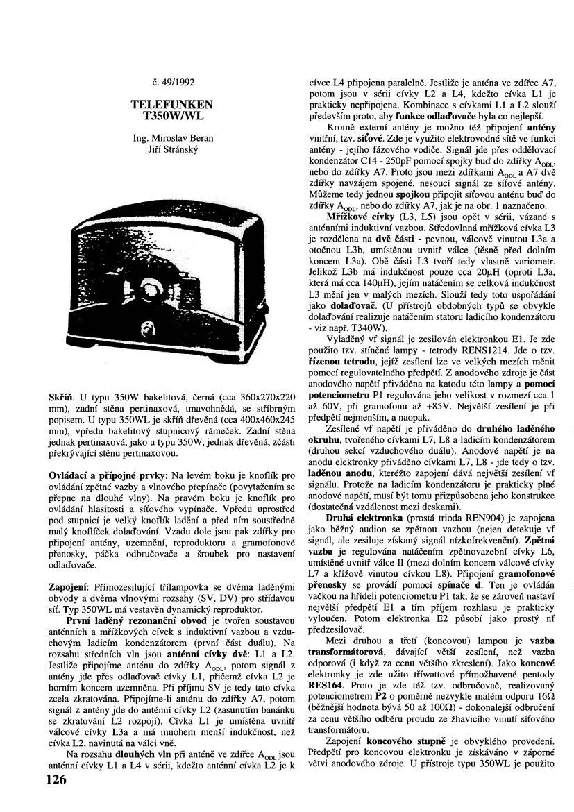 Telefunken T350 W Service Manual