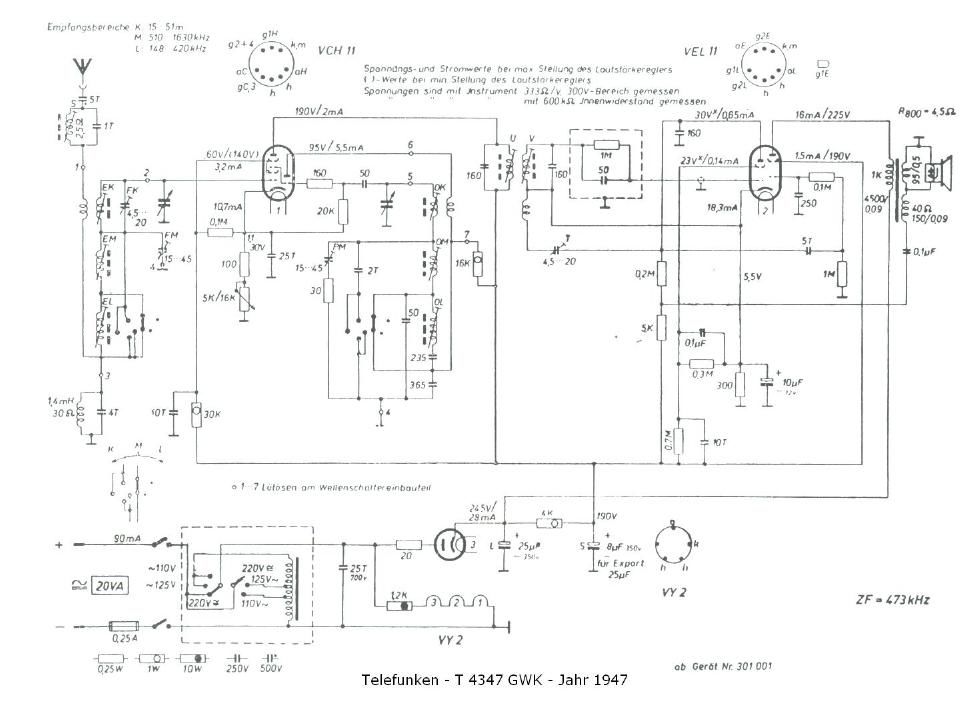 Telefunken T4347 GWK Schematic