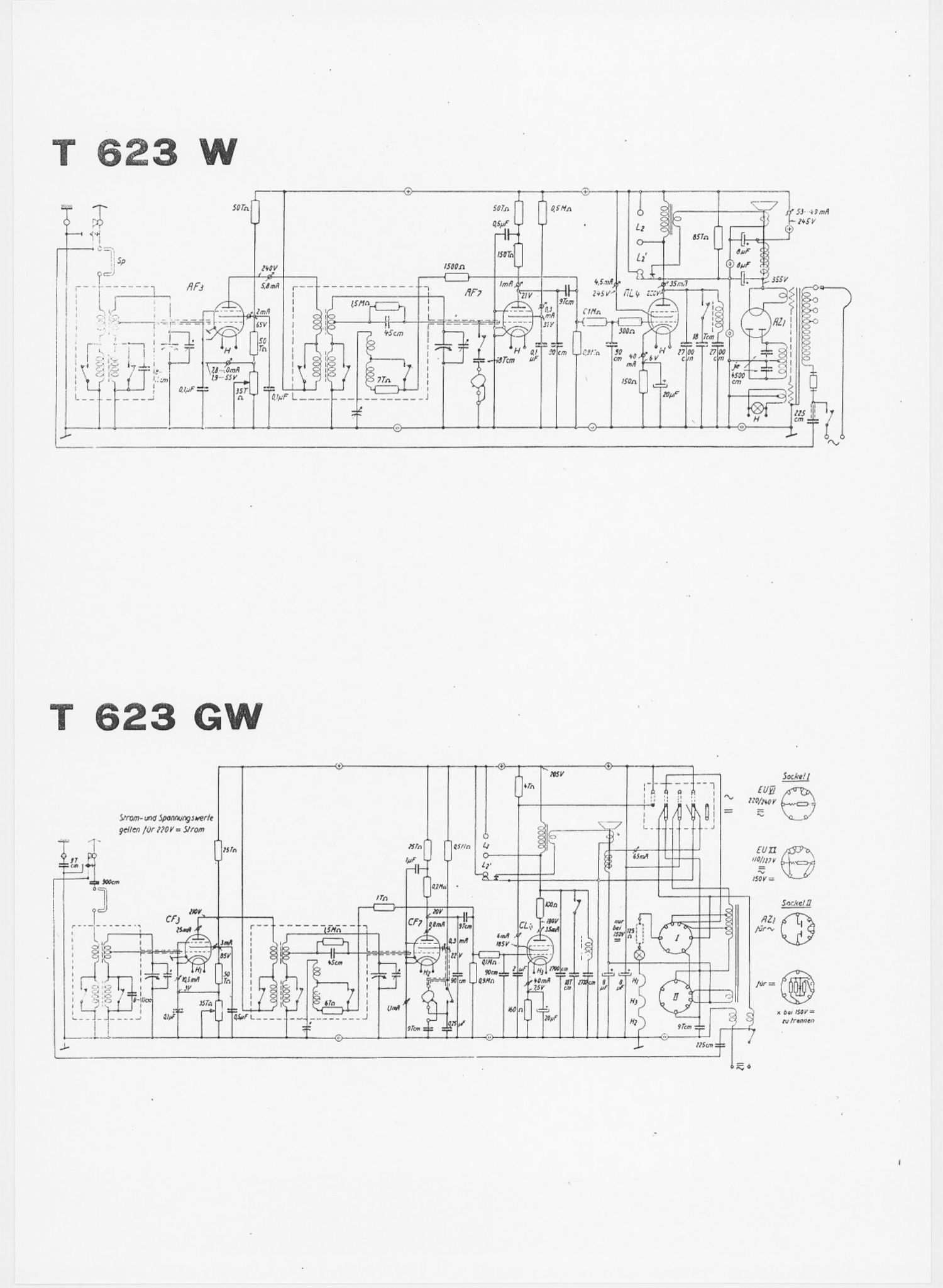 Telefunken T623 GW Schematic