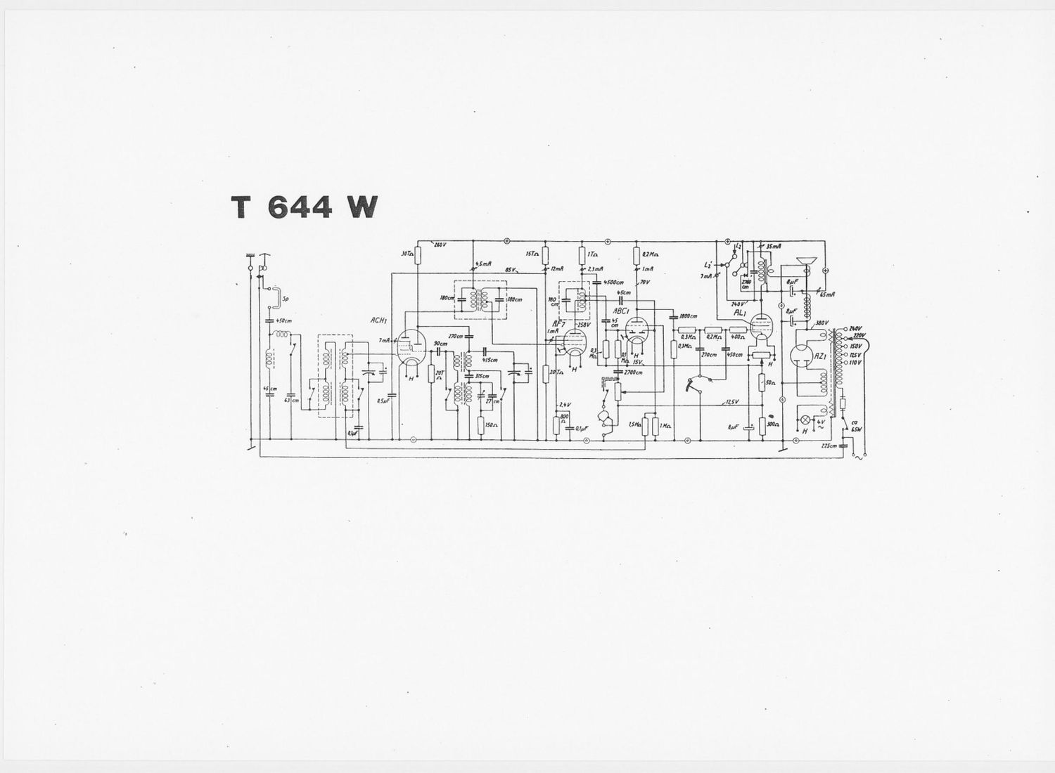 Telefunken T644 W Schematic 2