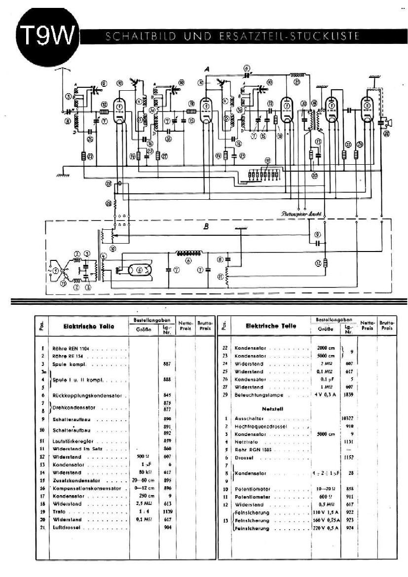 Telefunken T9 W Schematic 2