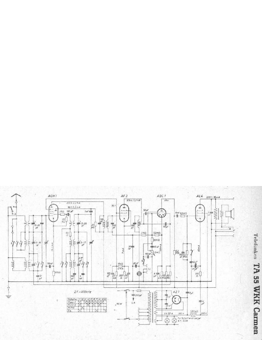 Telefunken TA 55 WKK Carmen Schematic