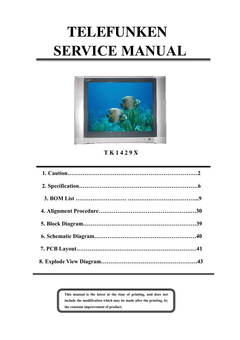 Telefunken TK 1429 X Service Manual