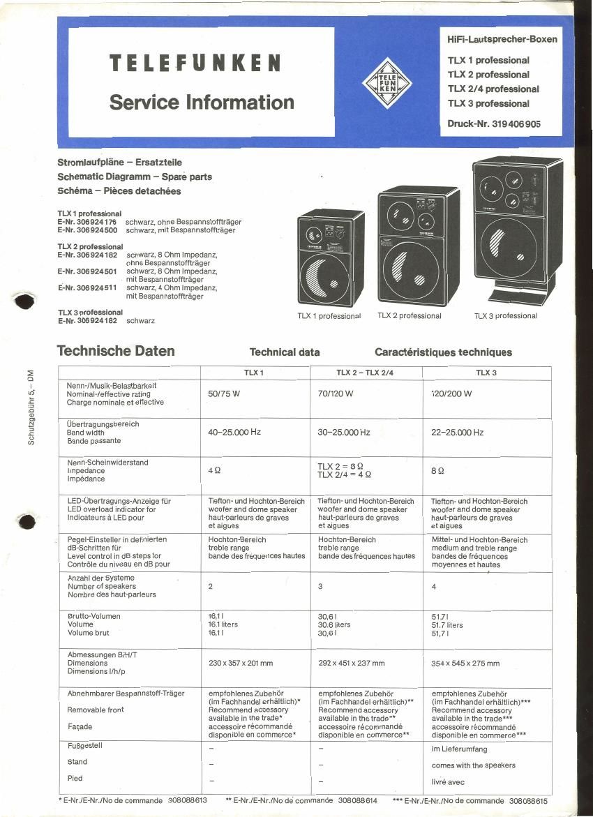 Telefunken TL X2 Service Manual