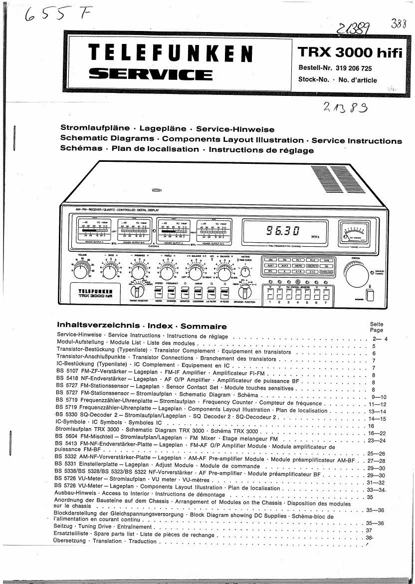 Telefunken TRX 3000 Schematic