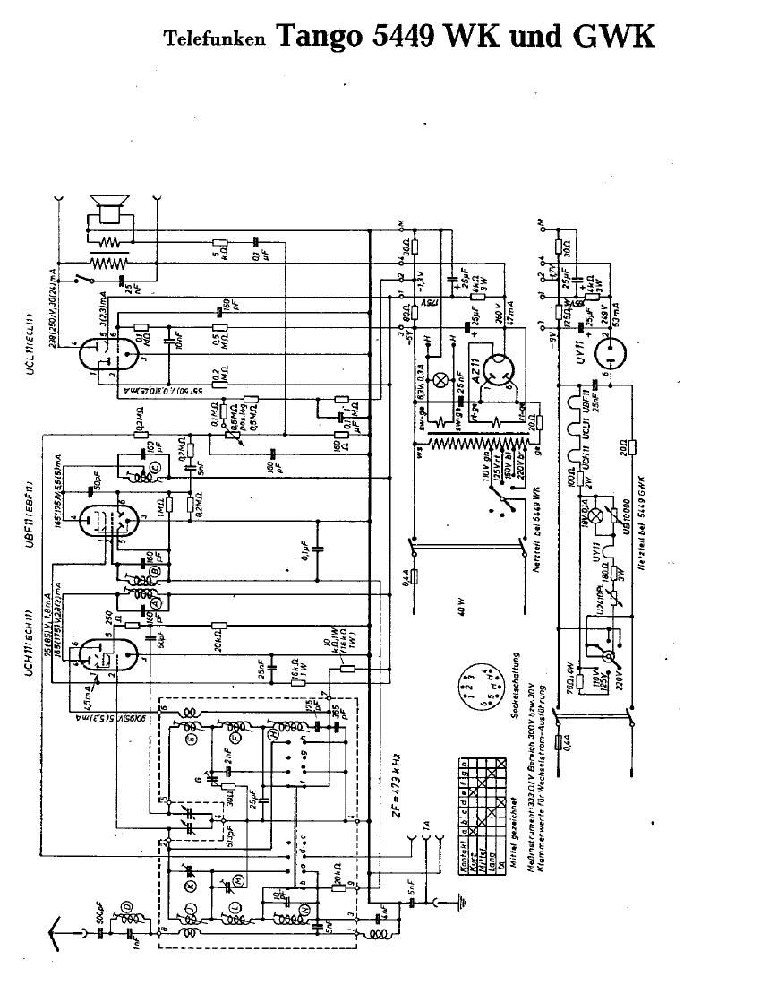 Telefunken Tango 5449 GWK Schematic