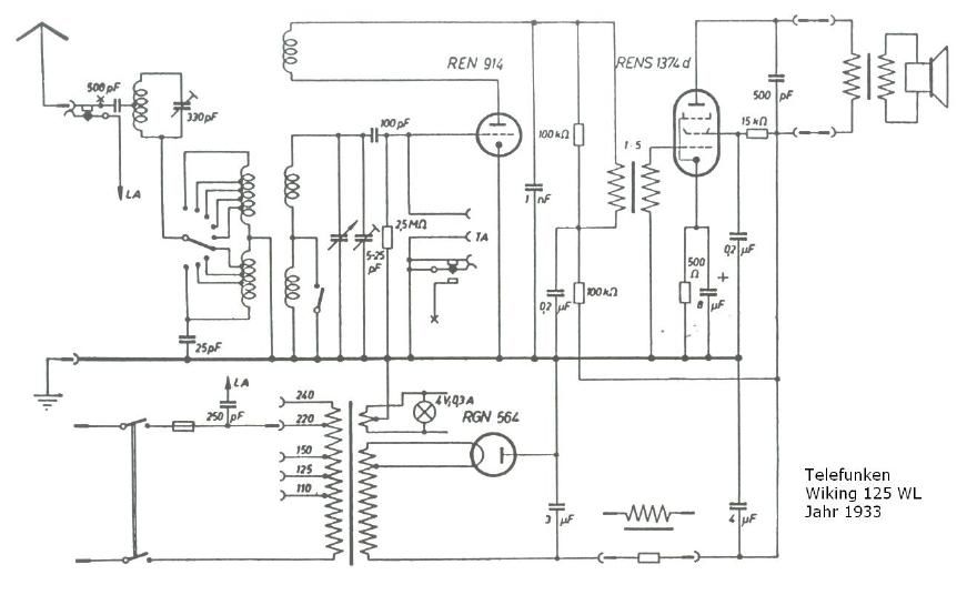 Telefunken Wiking 125 WL Schematic