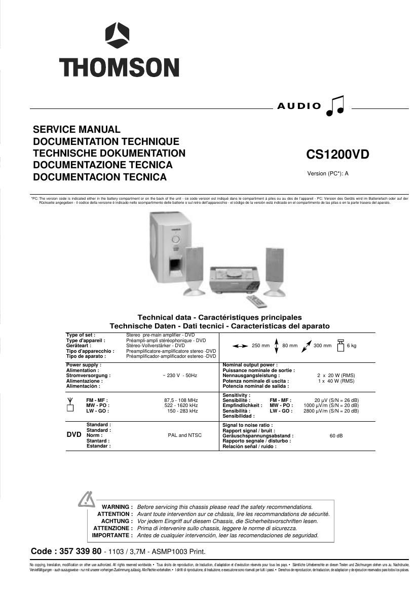 thomson cs1200vd asmp1003