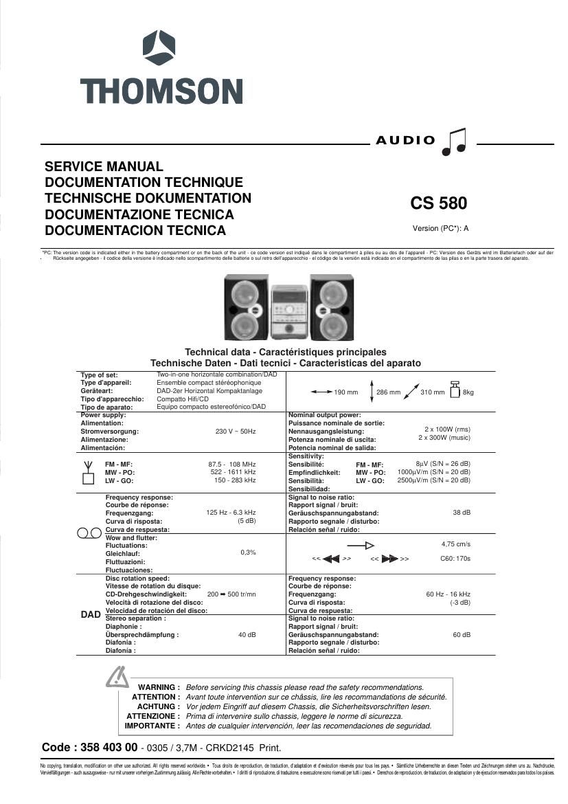 Thomson cs86 схема