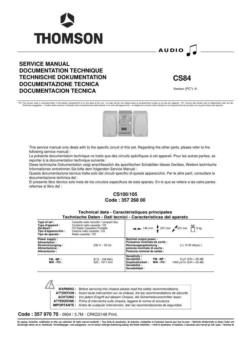 thomson cs84 crkd2148