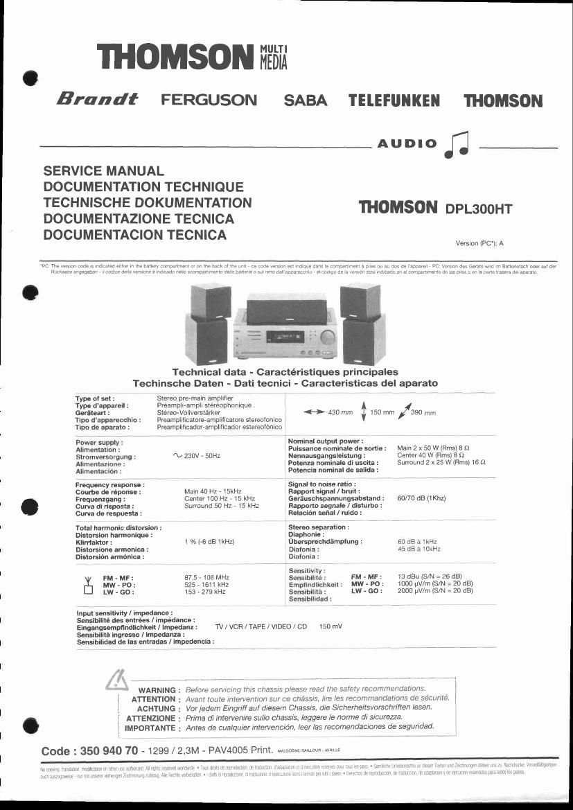 thomson dpl300ht