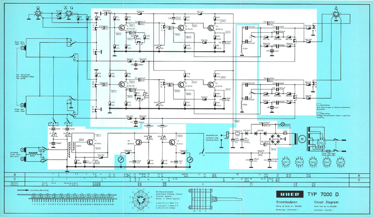 Uher 7000 D Schematic