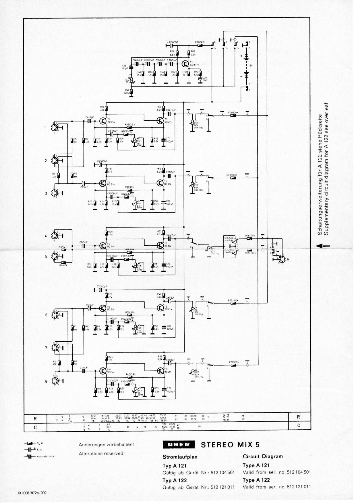Uher A 122 Schematic