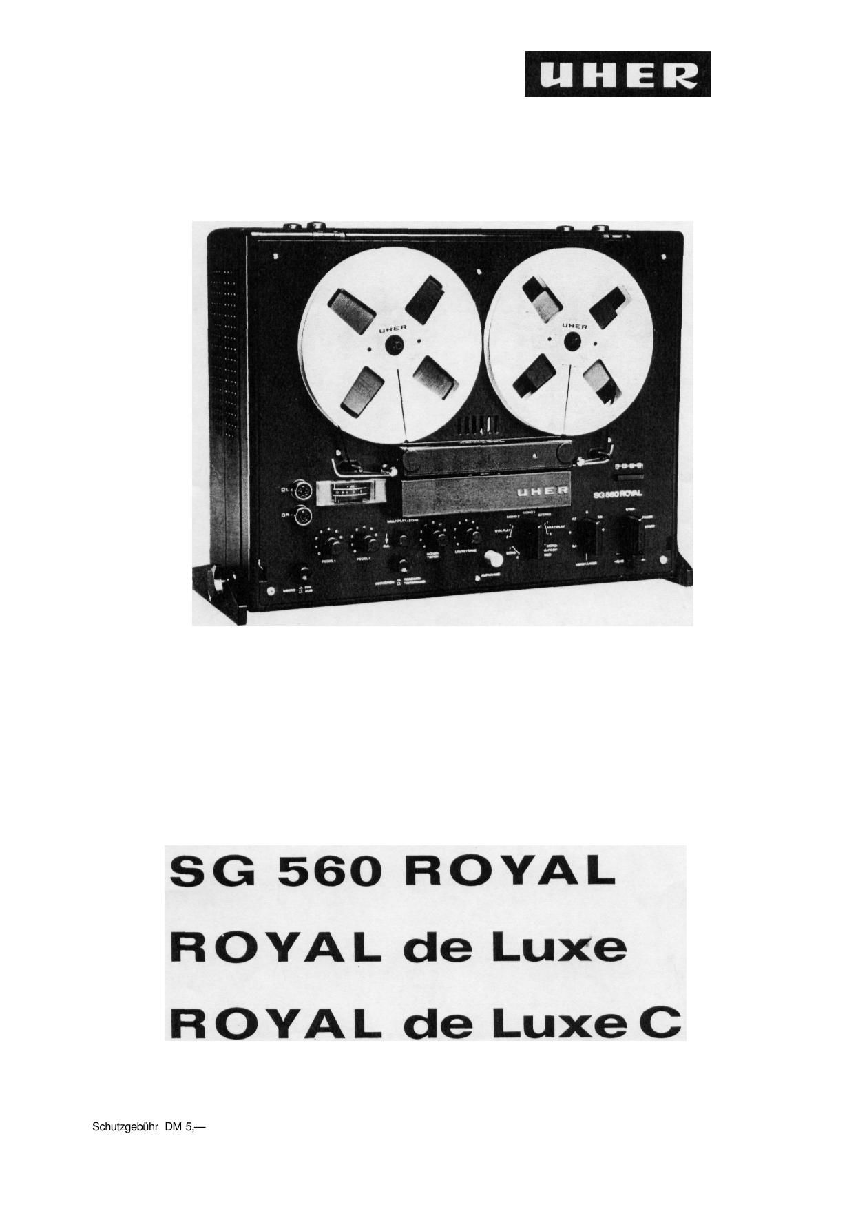 Uher SG 560 Royal Service Manual