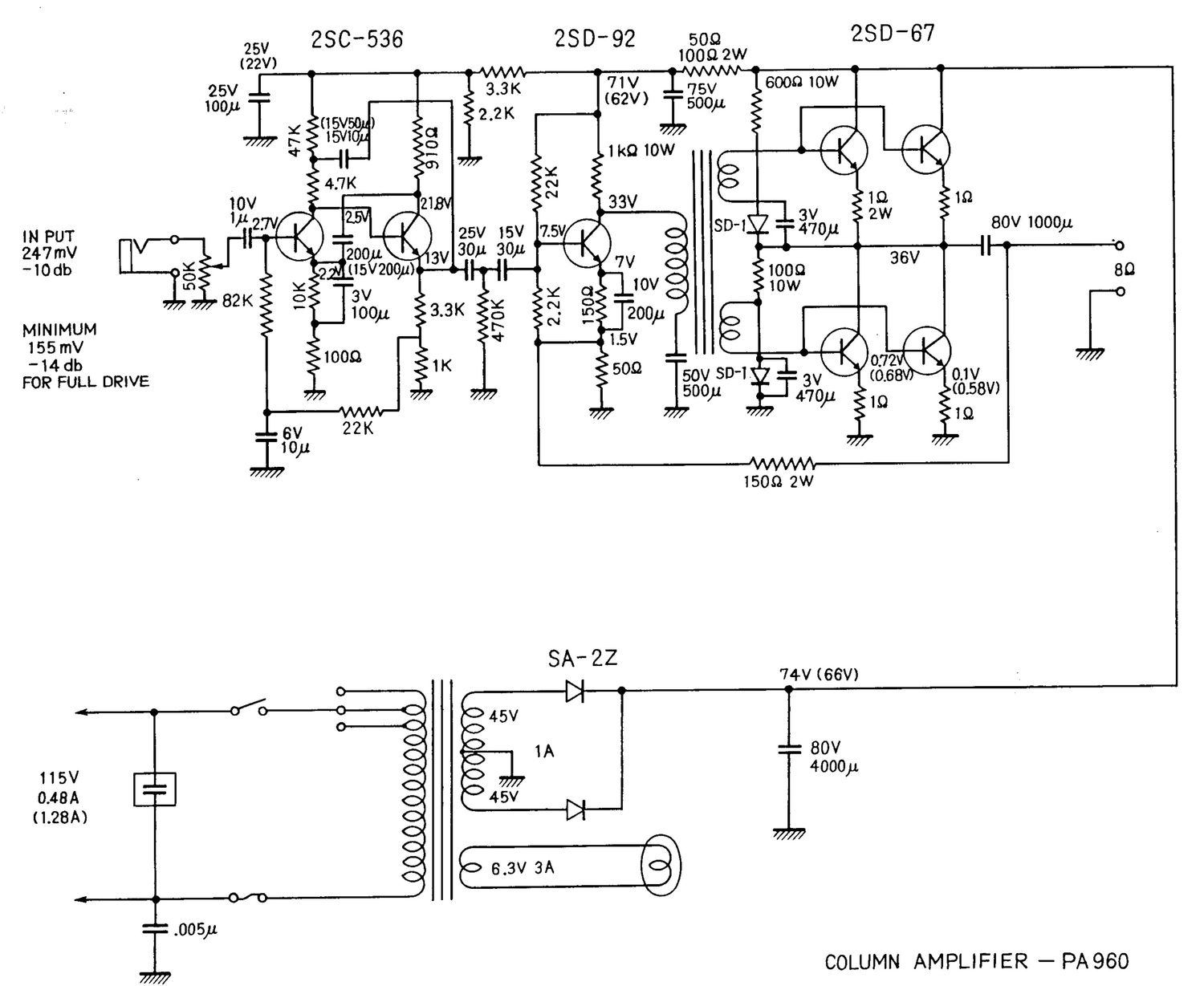 univox pa960 column