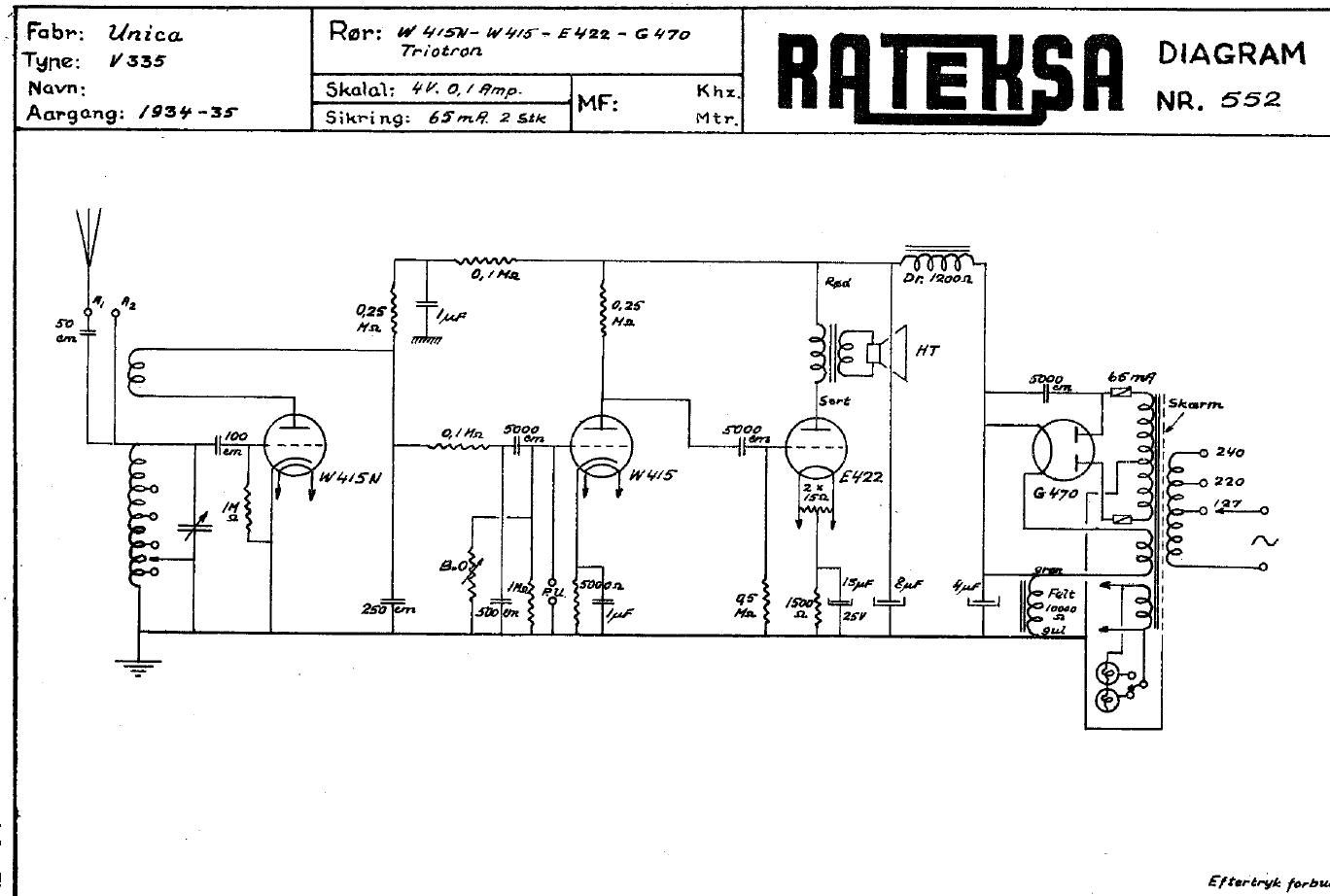 unica Detektormodtager H335 schematic