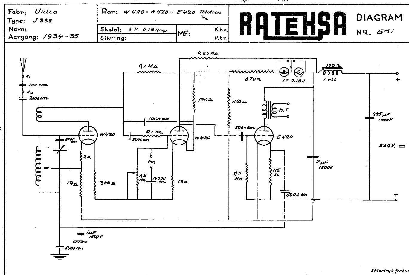 unica Detektormodtager J335 schematic