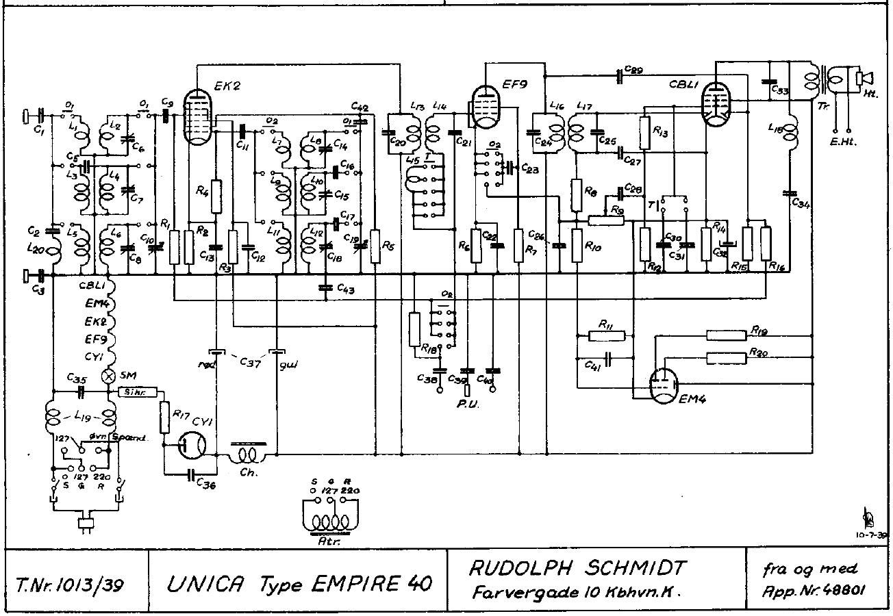 unica Empire 40 1013 schematic