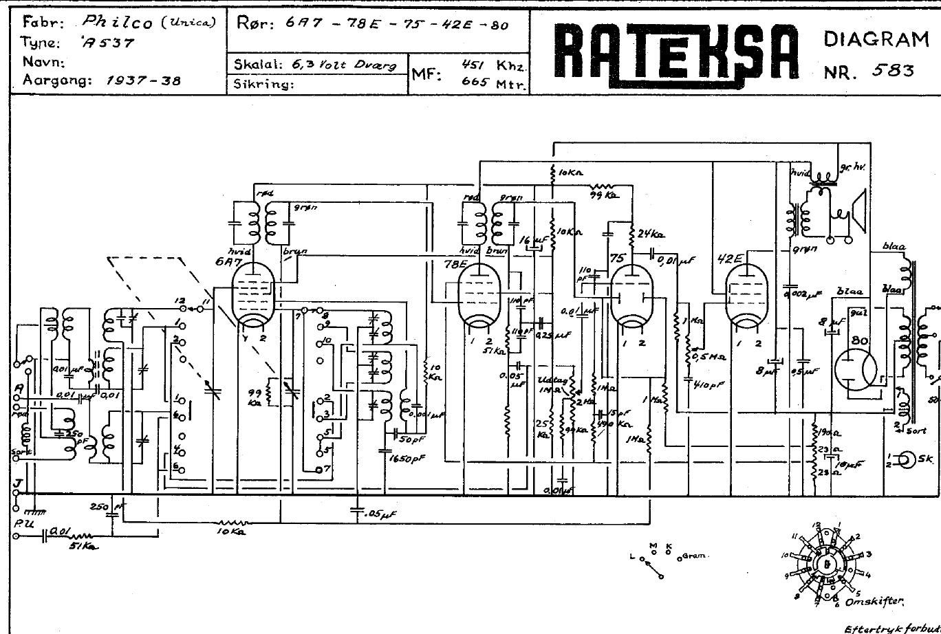 unica Philco A537 schematic