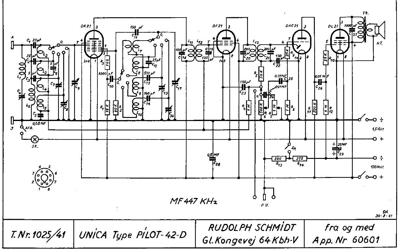 unica Pilot 42D 1025 schematic