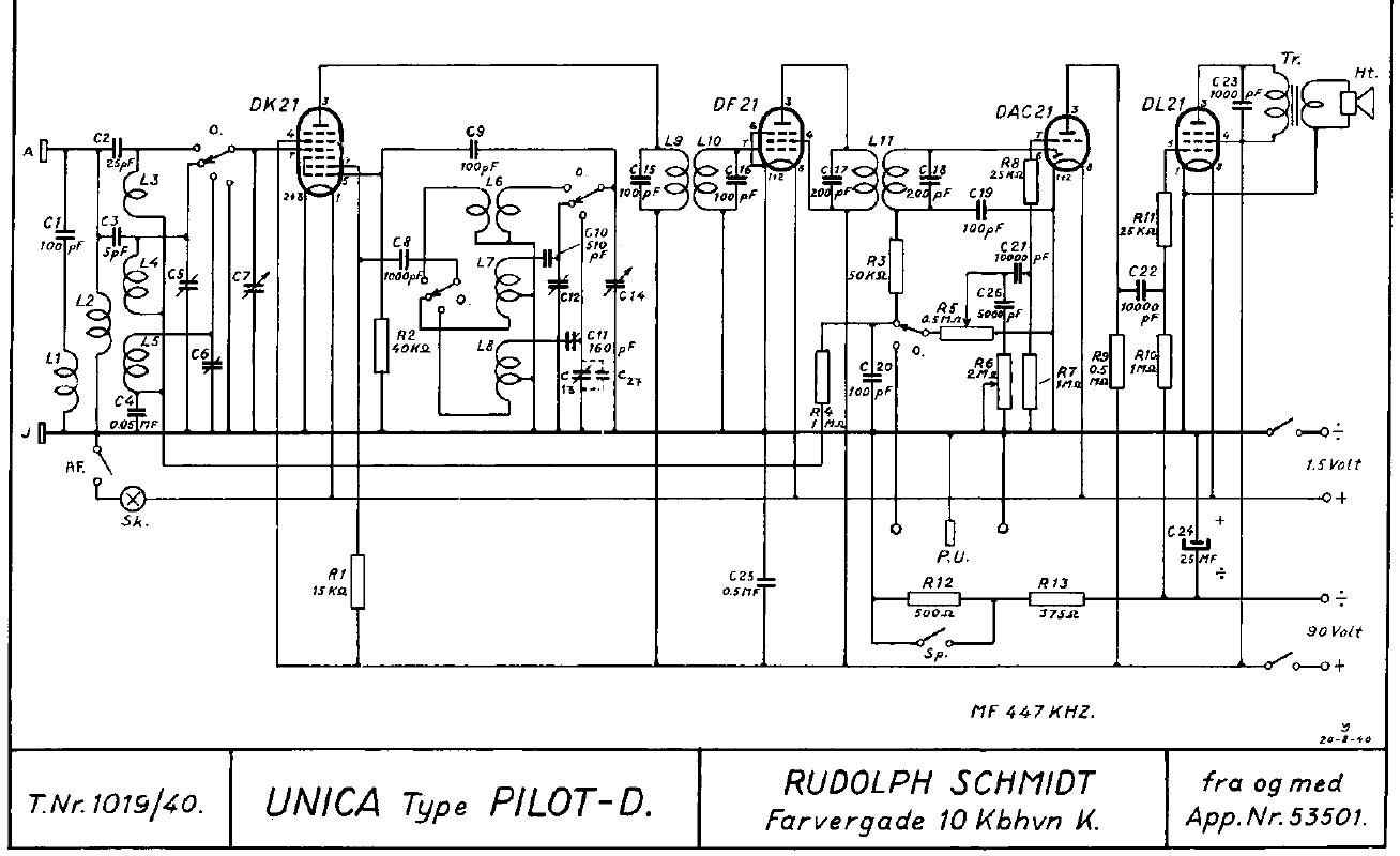 unica Pilot D 1019 schematic