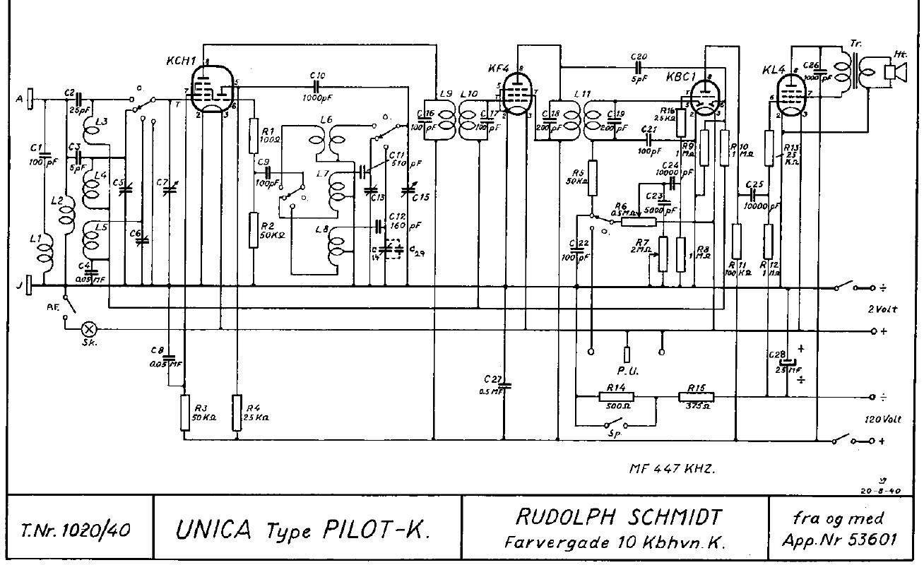 unica Pilot K 1020 schematic