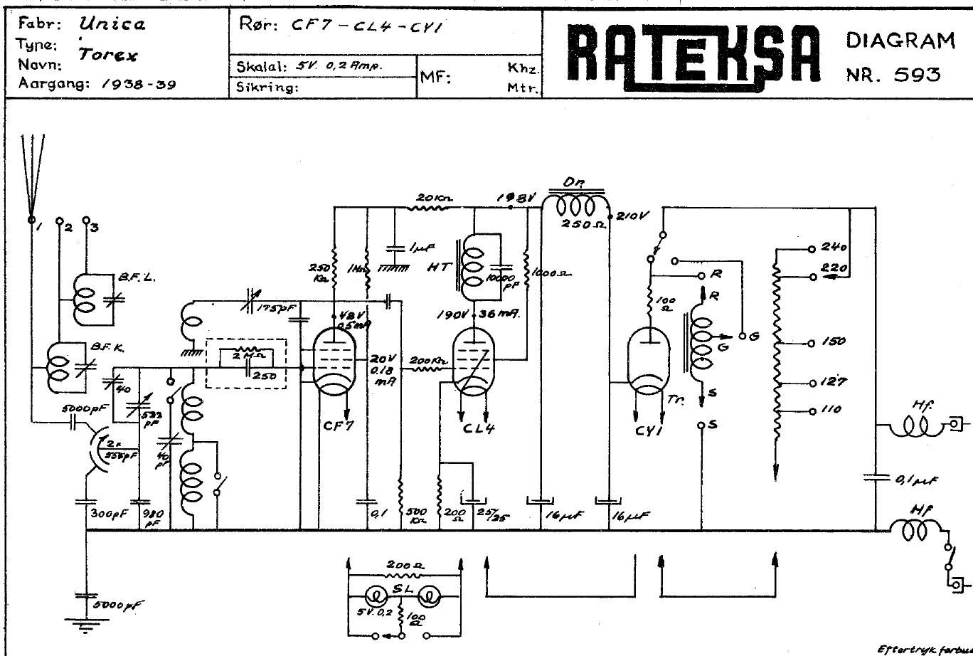 unica Torex 1003 schematic