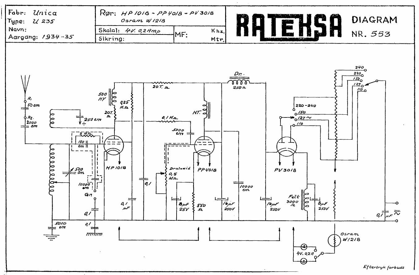 unica Universalmodtager LU235 schematic