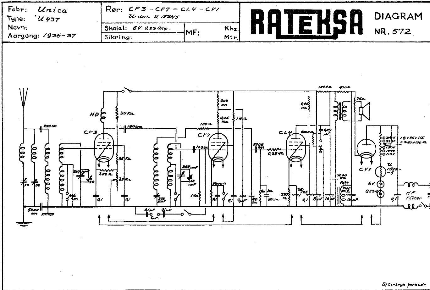 unica Universalmodtager U437 schematic