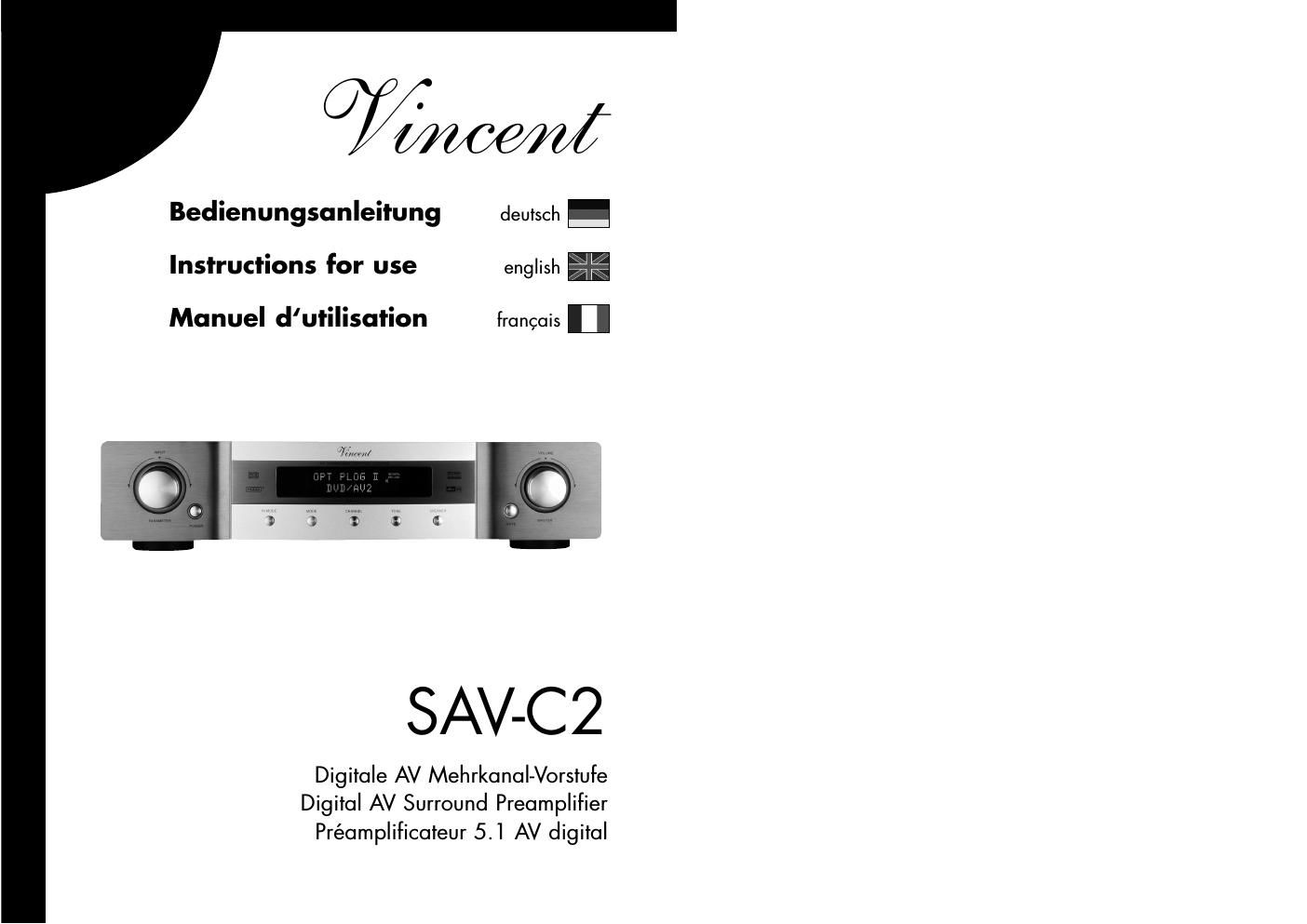 vincent savc 2 owners manual